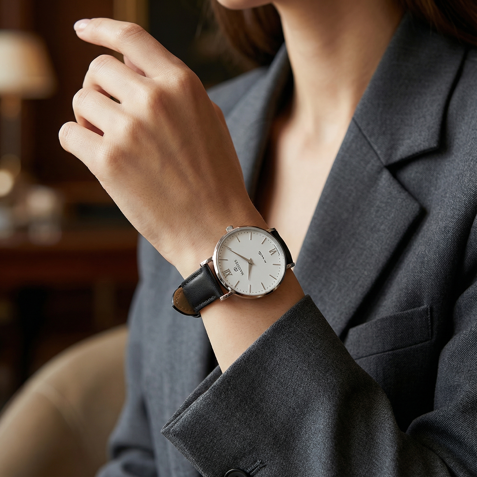 Masistes Classic en-Maille – 36 mm Schweizer Quarzuhr – Silber