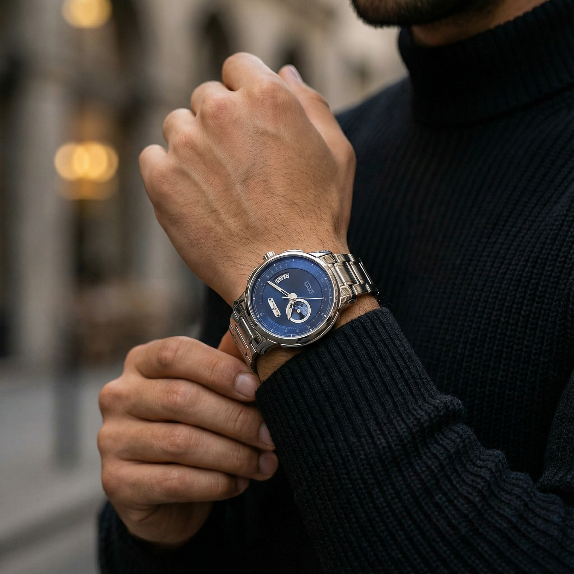 Masistes DATE-MASTER 42 mm – Automatik-Herrenuhr – Japanisches Uhrwerk – Silber