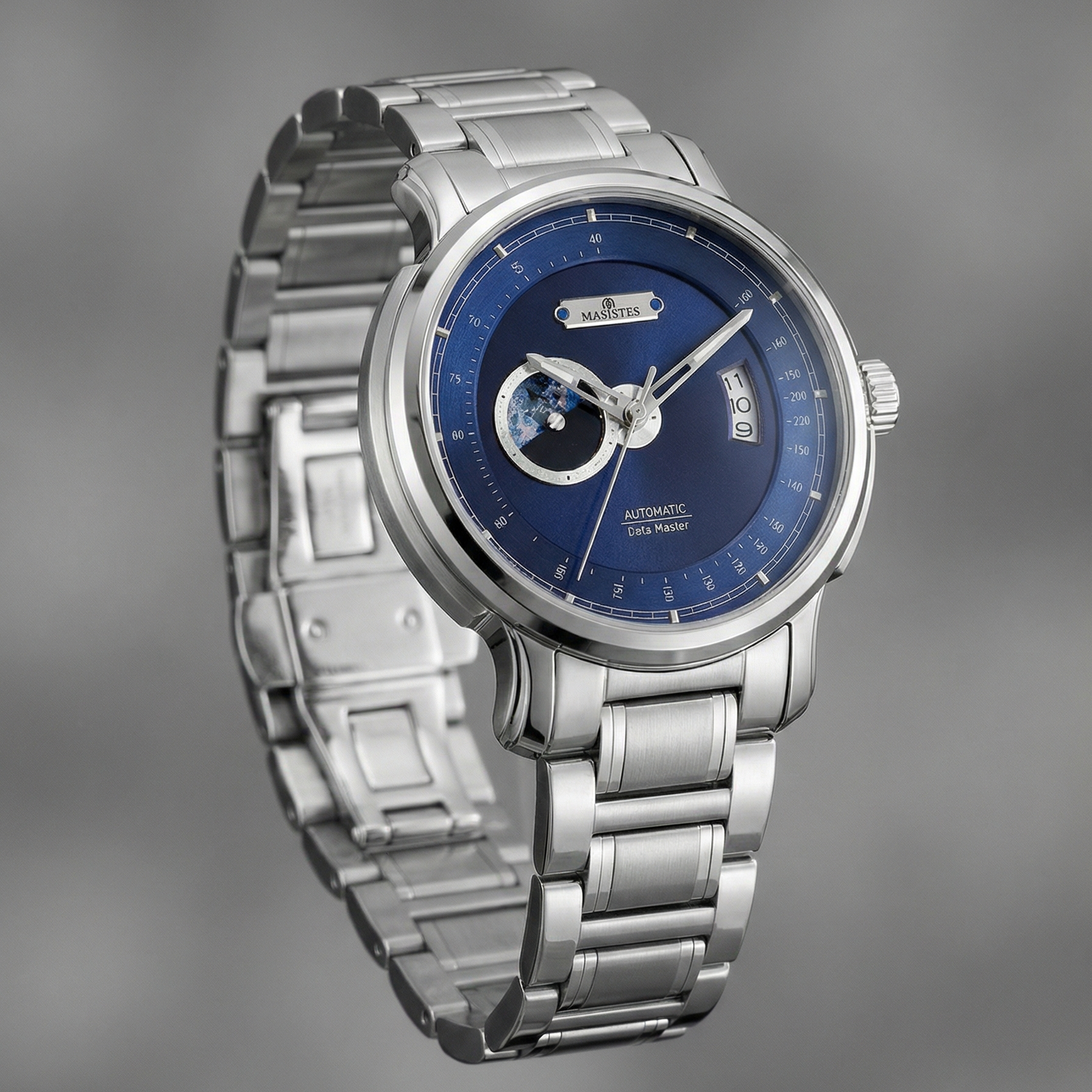 Masistes DATE-MASTER 42 mm – Automatik-Herrenuhr – Japanisches Uhrwerk – Silber