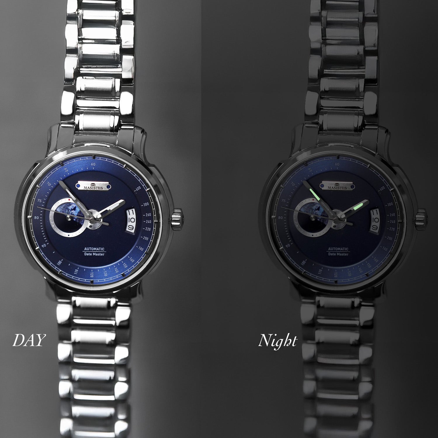 Masistes DATE-MASTER 42 mm – Automatik-Herrenuhr – Japanisches Uhrwerk – Silber
