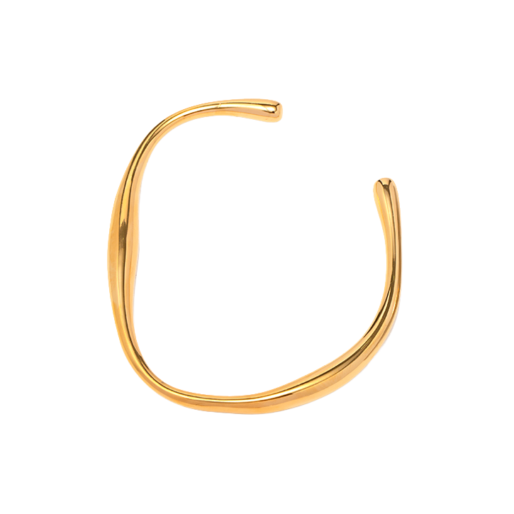 BRACELET MANCHON OVALE PLAQUÉ OR