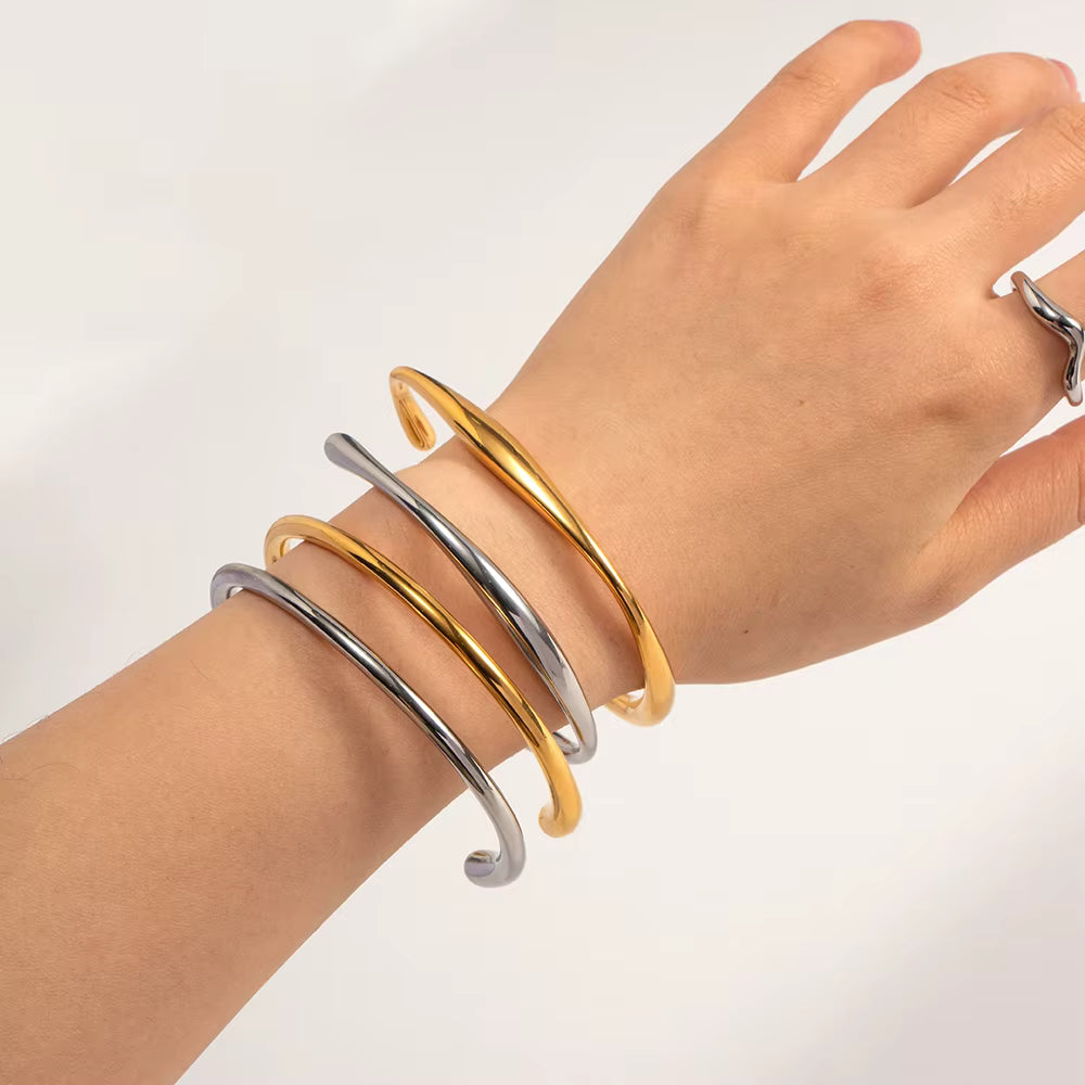 BRACELET MANCHON OVALE PLAQUÉ OR