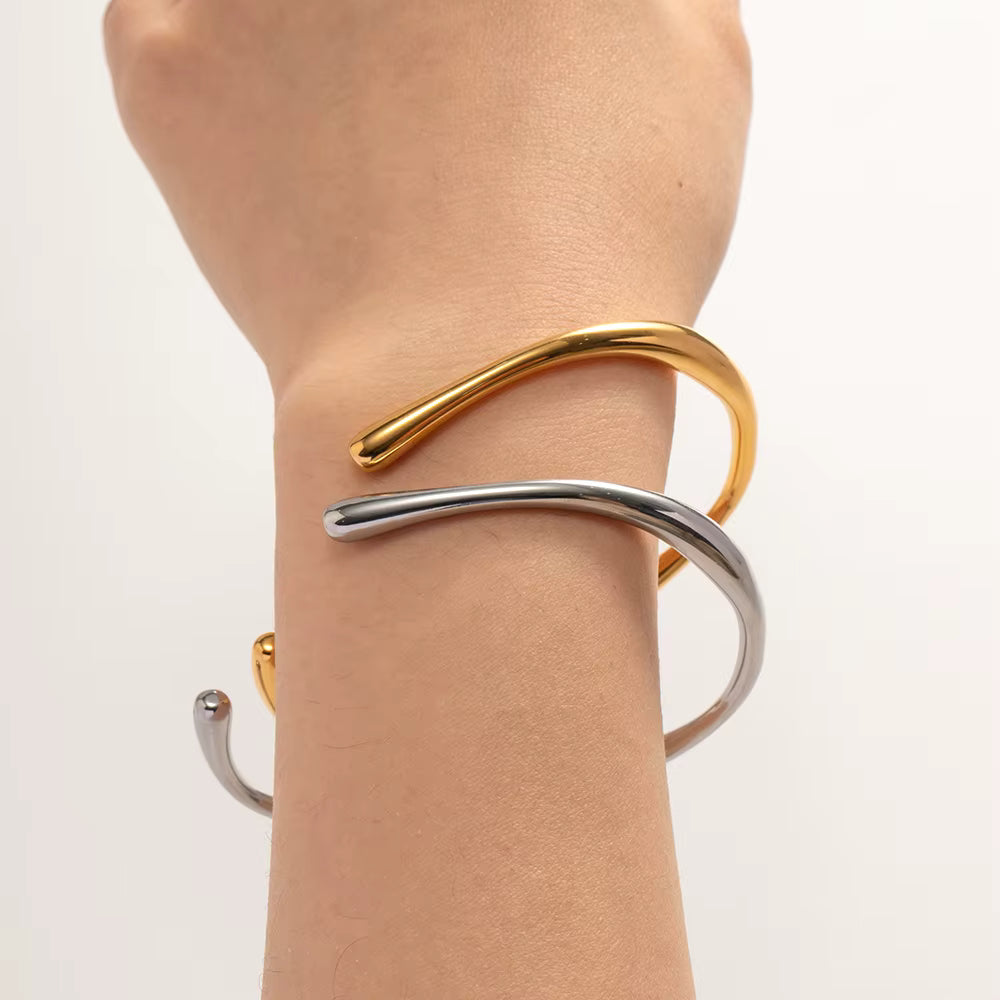 BRACELET MANCHON OVALE PLAQUÉ OR