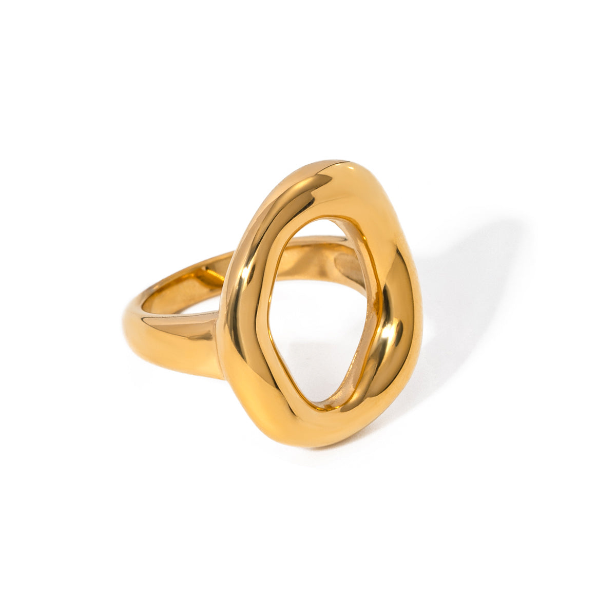 Bague ovale plaquée or