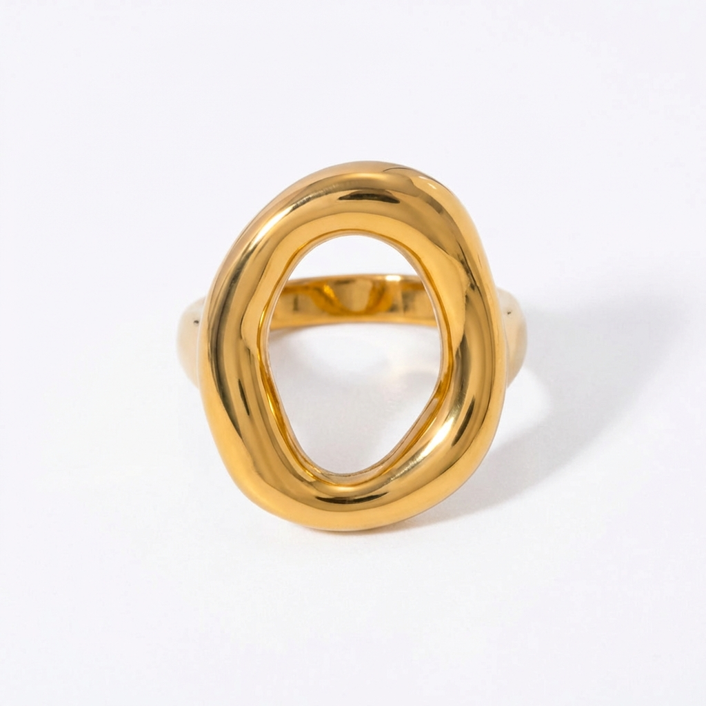 Bague ovale plaquée or