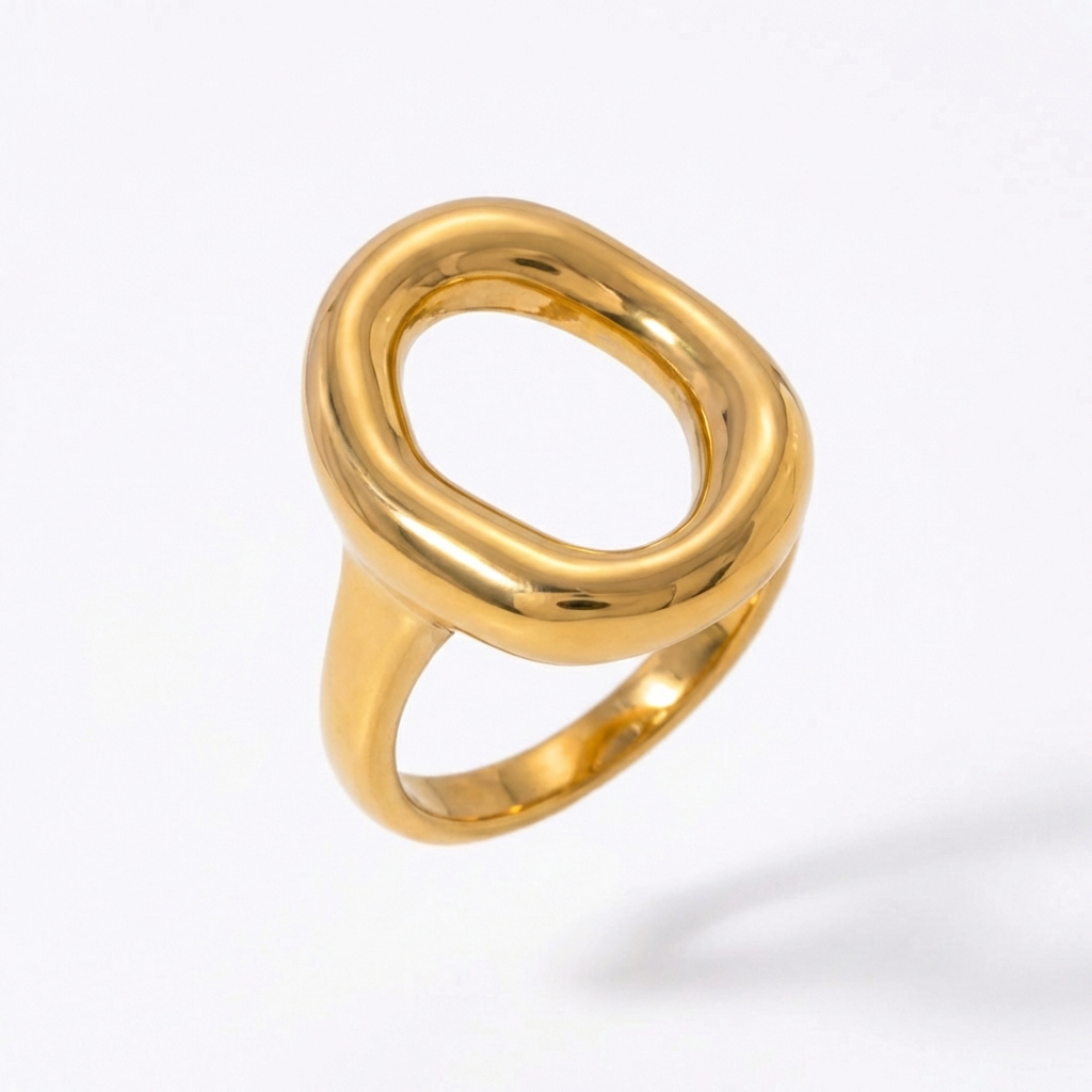 Bague ovale plaquée or