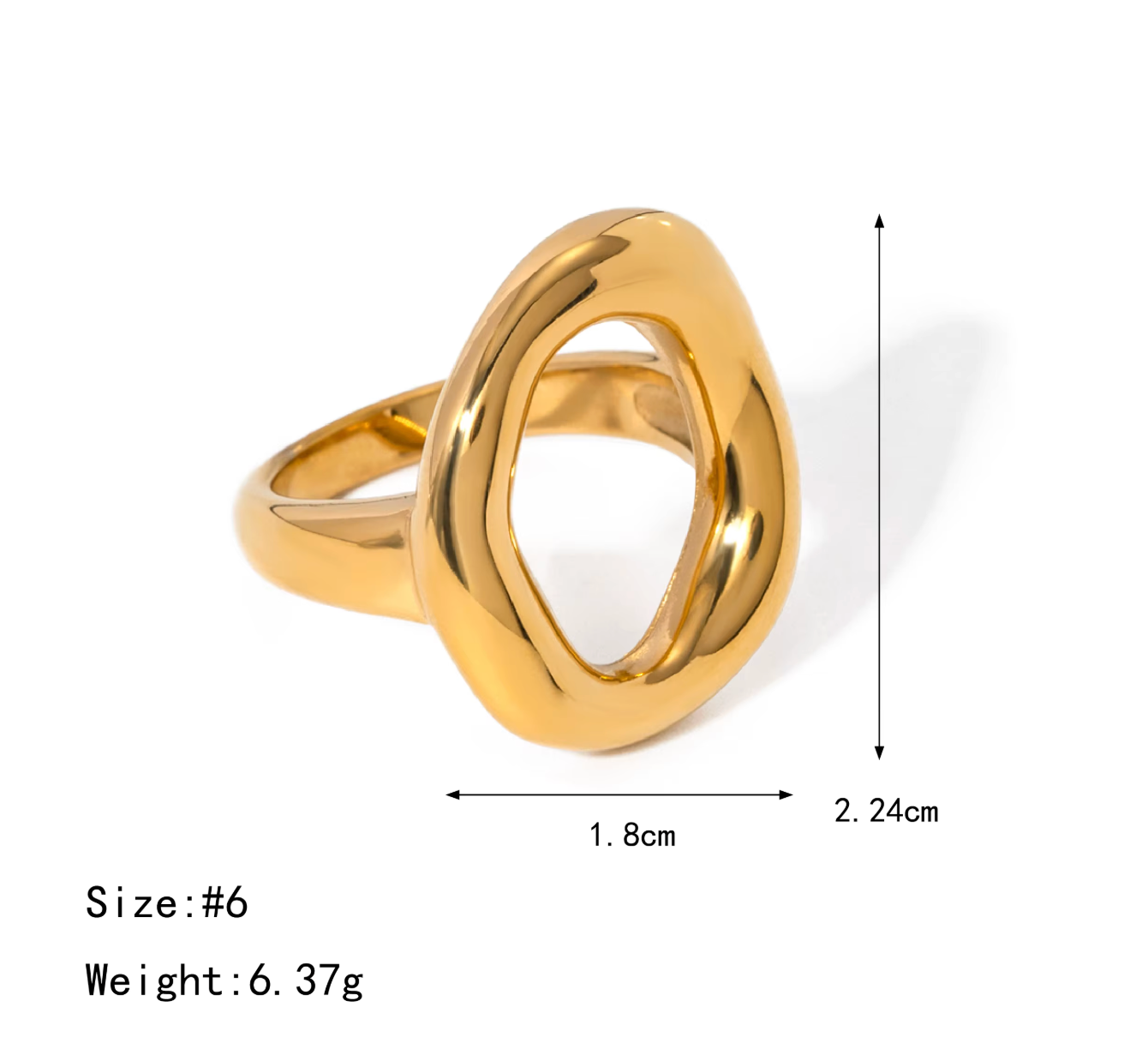 Bague ovale plaquée or