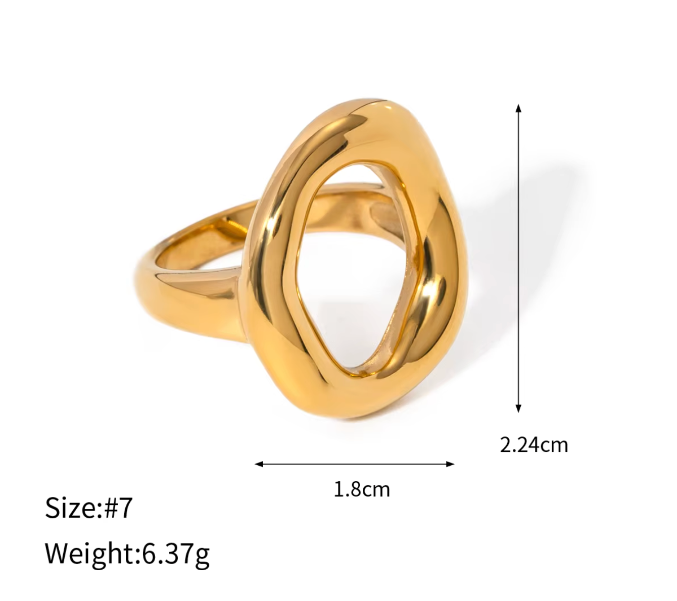 Bague ovale plaquée or