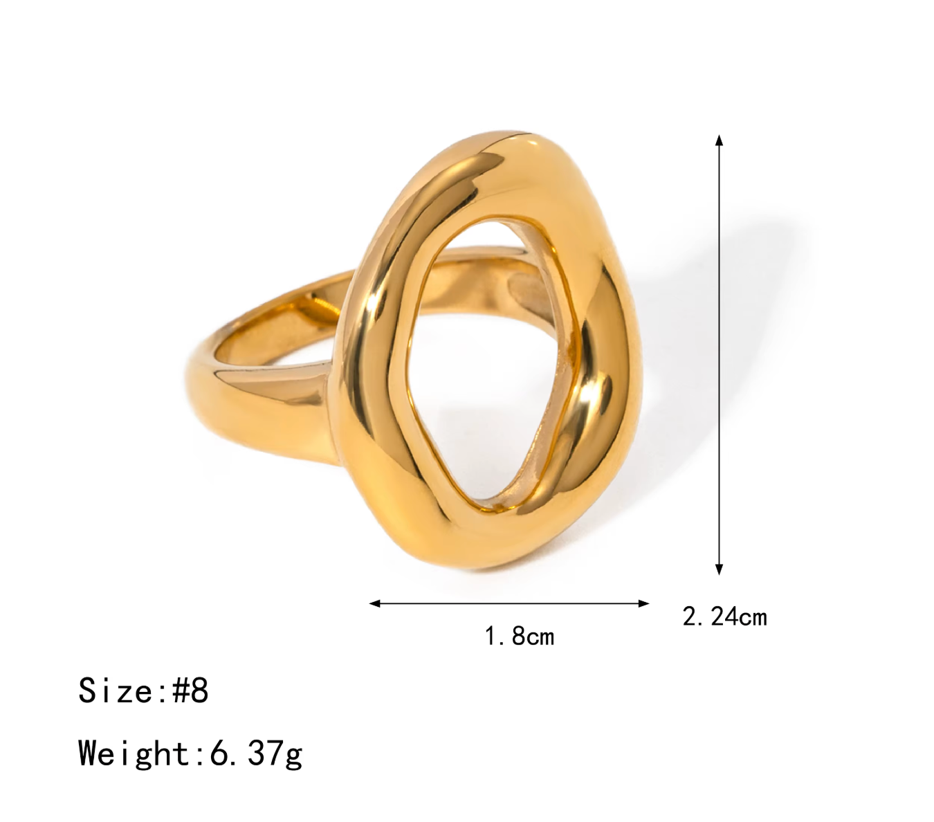 Bague ovale plaquée or