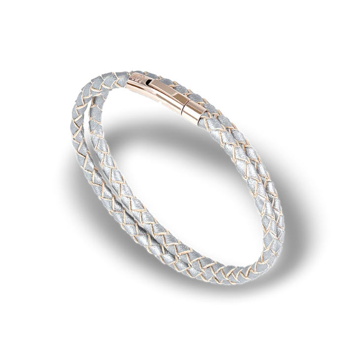 SUIVRE | LEATHER BRACELET | SILVER- in ROSE GOLD - MASISTES