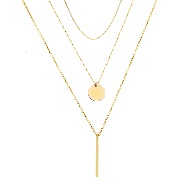 TRIPLE CHAIN NECKLACE |  JEWELRY:18K GOLD PLATED | MASISTES